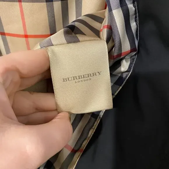 Burberry Calandra Black Coat Jacket interior Novacheck Lining Winter sz S - Picture 10 of 15